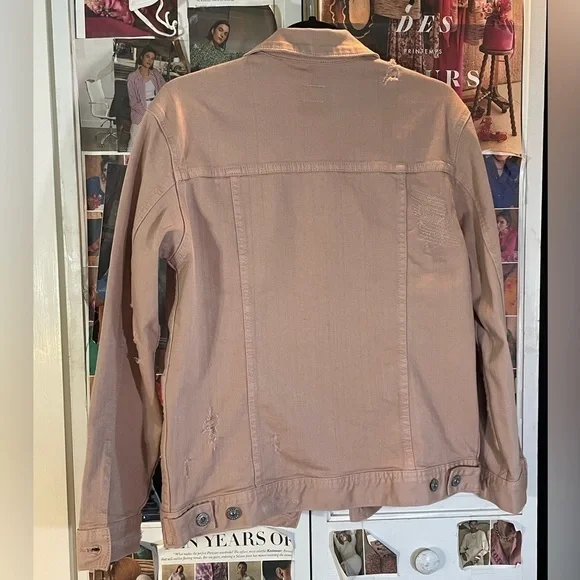 AG Distressed Pink Denim Jacket Size S - Picture 8 of 9